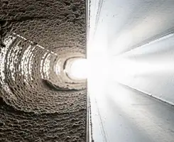 air duct cleaning services showing interior duct system inspection and cleaning in Fargo, ND